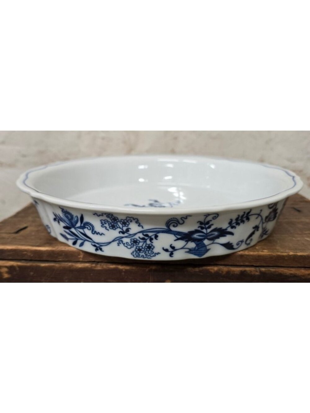Blue Danube Japan Pie Serving Plate Dish Blue Onion Blue White Floral